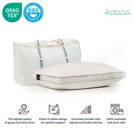 KAPAS LIVING | Down Feather Pillow (Upgraded) | Fluffy 5-Star Hotel Quality | Standard & King | Free