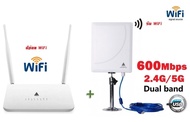 Router+USB Wifi ตัวขยายสัญญาณ Dual Band wifi 2.4G+5GHz ระยะไกล รับ Wifi แล้วปล่อย Wifi ต่อ ผ่าน Router ให้ครอบคลุมพื้นที่