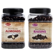 Superior Dark Chocolate Almond /  Dark Chocolate  Raisins 1.02kg / Almond & Raisins in a Jar / Dark 