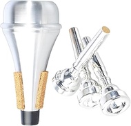 Trumpet Mouthpiece Mute Set 3C 5C 7C, Trumpet Mute Mouthpiece Practice Silencer Combination, Silver 