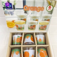 Qori Store - Kimglass Orange contains 6 pcs Code TS621 / Set of 6 Glass Cups / Thick Glass Cups / Gl
