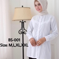 Sakhapremium.id COD Baju putih wanita kerja kantoran pns ppl guru atasan putih wanita blouse terlari