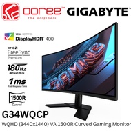 GIGABYTE 34" G34WQCP WQHD (3440x1440 @180HZ) LED VA 1500R LCD CURVED GAMING MONITOR (1MS, INPUT: HDM