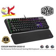 COOLER MASTER CK-550 CK550 V2 RGB BACKLIGHTNING GAMING KEYBOARD WITH WRIST REST AND ON-THE-FLY CONTR