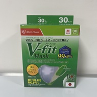 30 ชิ้น แท้ 100%  IRIS OHYAMA V-Fit Mask หน้ากากอนามัย 1 กล่อง Size M  #พร้อมส่ง#