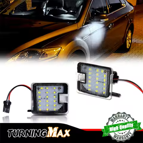 White LED Car Under Side Mirror Puddle Lights For Ford C-Max MK2 Galaxy WA6 Focus MK3 Kuga MK1 Escap