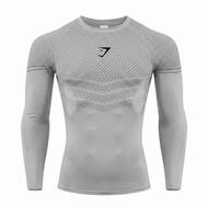 GYMSHARK/ONYX5 Gym Compression Dry Fit Men's Fitness Long Sleeves T-shirt Spring And Autumn Outdoor 