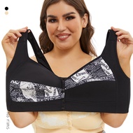A-G Cup 36-52 Oversized Bra European American Size Cross-Border Wireless Vest Style Printed Front Bu
