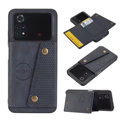 For Xiaomi Poco X4 Pro Case Leather Magnetic Card Slot Holder Back Cover For Poco Poko Pocco Little 