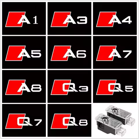 2025 LED Car Door Logo Welcome Ghost Shadow Light Accessories For Audi Q3 Q5 Q7 Q8 A1 A3 8V 8P 8L 8Y