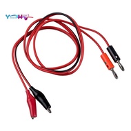 (R) Alligator Clip to Banana Plug Probe Cable Test Lead 90cm 3Ft