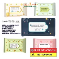 Baby Wet Tissue 10 pcs/pack Non Alcohol Baby Wipes Tisu Basah Soft Portable Kids Food/Travel/School 