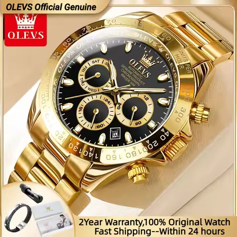 OLEVS 6638 Men Watch Classic Multifunctional Dial Waterproof Luminous Watches Fully Automatic Mechan