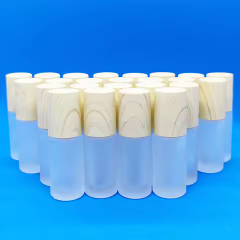 10/24pcs Thick Glass 5ml Frosted Roll on Bottle Refillable Essential Oils Perfume Bottles Containers