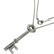 蒂芙尼 (TIFFANY & Co.) 橢圓形鑰匙鑽石項鍊，Pt950 鉑金材質，4.7 克，41 厘米，女士款 [二手]