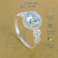 Nhẫn Kim Tiền JQN Nhẫn Bạc Thật Mặt Đá Tròn N08 Bạc
