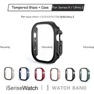 News Color Cherry Glass + case For Apple Watch series 7 6 5 4 3 2 1 44MM 40MM 42MM 38MM smartwatch P
