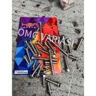 MESIN 2 KEY ENGINE BLOCK BOLTS SET 28 PCS NINJA R RR SS KR ENGINE BOLT - NINJA R RR AND BEAT ENGINE 