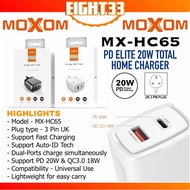 MOXOM MX-HC65 PD Elite 20W Total with 18W QC3.0 Home Charger Power Adapter compatible with Samsung, Huawei, Honor, OPPO, VIVO, OnePlus, Sony, Xiaomi, Lenovo, Asus, Pocophone, Realme, Black Shark and others