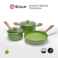 SLIQUE Avotech Marble Non-Stick Cookware – Fry Pan, Saucepan & Dutch Oven (16–28cm) | Induction Base