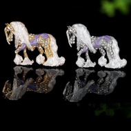 MY Fashion Dazzling Horse Racehorse Brooches Pins For Women Clothing Coat Accessries Gifts NEW