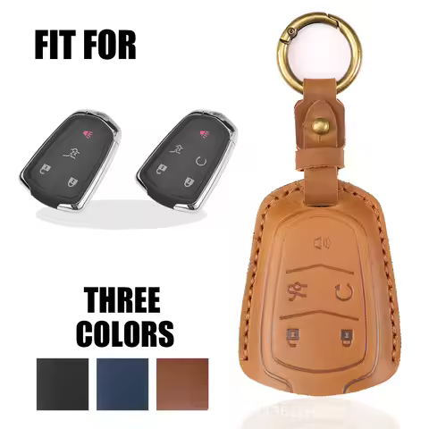 Handmade Genuine Leather Car Key Fob Case Cover Bag Protector Suitable For Cadillac Key Fob Cover Ca