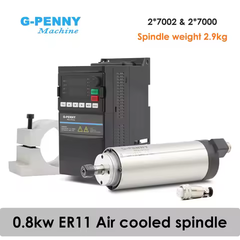 G-Penny CNC 800w ER11 Air Cooled Spindle Motor Kits D65 7002 & 7000 Bearings D65mm Precision 0.005 &