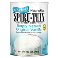 NaturesPlus, Spiru-Tein, High Protein Energy Meal, Unsweetened, Simply Natural Original Vanilla, 1.6