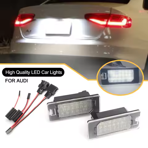 2PCS Suitable for Audi LED License Plate Light 12v for Audi A1 8X/A3/S3/A4/S4/A6/S6/A7/Q3/Q7 waterpr