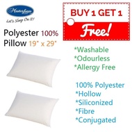 Buy 1 Free 1 Masterfoam Polyester Hollow Siliconized Fibre Pillow