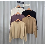 All INDONESIA MUSHROOM GOLD BUTTON KNIT SWEATER