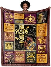 Christian Gifts for Men, African American Men Christian Blanket 60"x50", Spiritual Gifts for Man, In