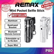 Remax P80 Aluminum Mini Pocket Selfie Stick Desktop Phone Stand Phone Holder Bluetooth Selfie Stand