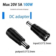 [Over 2 Pcs] Power Adapter DC5.5-2.1mm Male Female to 5.5-2.5 DC Adapter DC Current Size Adapter