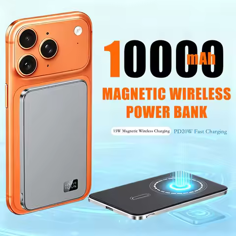 10000mAh Thin Magnetic Wireless Power Bank PD20W Fast Charging Portable External Battery For iPhone 