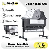 （with Diaper Table）Baby Cot Diaper Table Crib Baby Crib with Mosquito net newborn murah katil baby