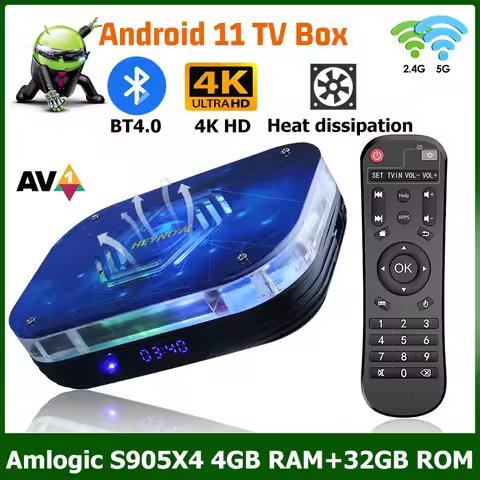 X4 Android TV Box Amlogic S905X4 2+16GB/4+32GB Set Top Box 2.4G/5G Dual Wifi BT4.0 4K/8K HD Media Pl