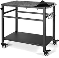 Outdoor Grill Table with Storage for Patio,Double-Shelf Movable Kitchen Cart Island Table on Wheels with Grill Mats,20" x 32" Multi-Functional Heavy Duty Kitchen BBQ Food Prep Table for Grill…