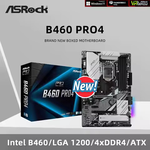 ASRock Brand New B460 PRO4 Motherboard Support 10900K 10100F 10600KF 10400KF 10700k G6400 G5900 CPU 