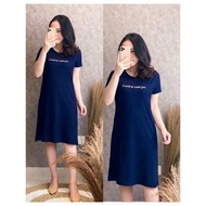 Daster kaos lemone spandek wanita casual