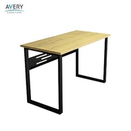 Avery - MT001 - Meja Kerja / Meja Komputer minimalis motif kayu dan kaki besi