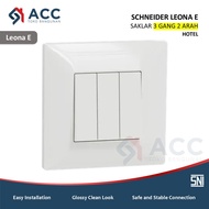 SCHNEIDER LEONA E SWITCH 3 GANG 2 WAY WHITE COLOR
