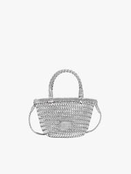 BIMBA Y LOLA - SILVER PLAITED LEATHER MINI BAG