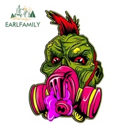 EARLFAMILY 13cm x 8.7cm Zombie Apocalypse Gas Mask Car Sticker Fashionable Attractive Waterproof Rearview Mirror Air Conditioner Vinyl Decal Car Goods