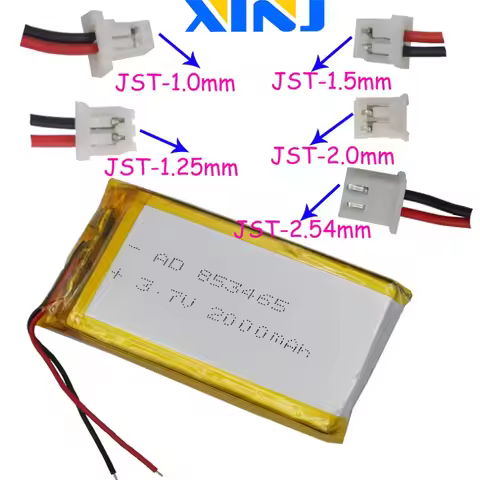 3.7V 2000mAh 7.4Wh Li-Polymer Li Lithium Battery 853465 JST 2pin 1.0/1.25/1.5/2.0/2.54 For GPS Bluet