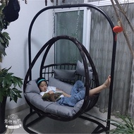 HY&amp; New Internet Celebrity Thick Rattan Basket Indoor Outdoor Rocking Chair Swing Rattan Chair Single Double Glider Crad