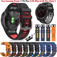 22 26MM Silicone Screw Buckle Watch Band Straps For Garmin Fenix 7X 7 6X 6 Pro 5X 5 Plus Smartwatch QuickFit Wristbands Bracelet