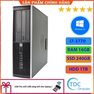 HP Compaq 6300 SFF desktop Case CPU i7-3770 Ram 16GB SSD 240GB+HDD 1TB Free USB Wifi receiver, 12 mo
