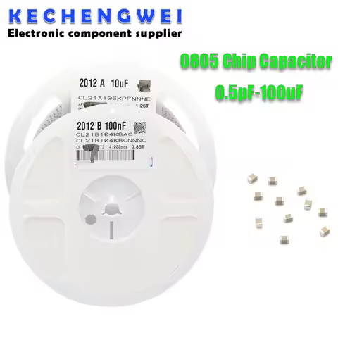 1reel 4000pcs 0805 50V SMD Thick Film Chip Multilayer Ceramic Capacitor 0.5pF-47uF 10NF 100NF 1UF 2.