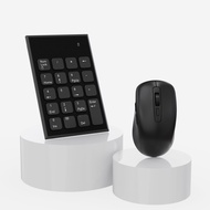 Wireless Number Pad and Mouse Combo - 2.4G 19 Key USB Keyboard Number Pad, 3 Adjustable DPI Mouse, W